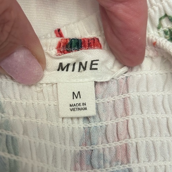 Mine Pina Colada Tropical Top Corset Crop Multicolor Puff Sleeve Size M NWOT - Picture 11 of 14